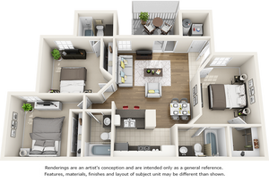 Live Oak 3 bedrooms 3 bathrooms floor plan with premium finishes