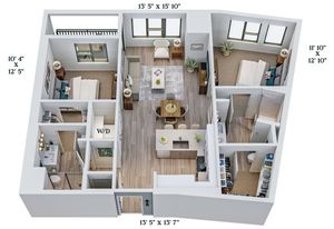 C8b | 2x2 | 1049 sq ft