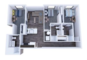 Republic on Main 3x3A floorplan in Moscow, ID
