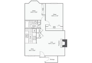 B1 | 2-Bedroom Floorplan