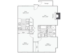 B3 | 2-Bedroom Floorplan