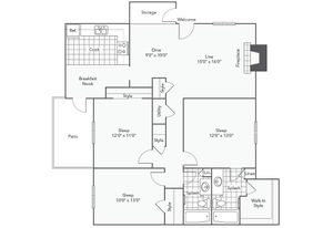 C1 | 3-Bedroom Floorplan