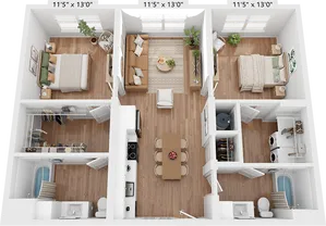 B2H | 2x2 | 994 sf