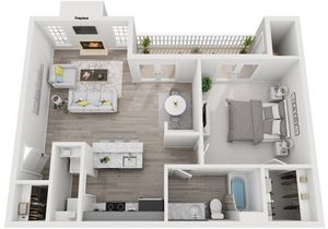 One Bedroom | 662 sqft | Full-Size Washer/Dryer | Patio/Balcony | Fireplace | Walk-in Closet |Additional Storage