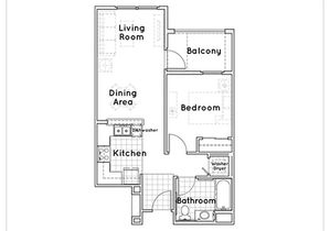 Morning Glory floor plan - 601 square feet - 1 bed, 1bath