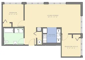 Metro 2 Floor Plan | Two Bedroom Apartment Watch Factory Lofts