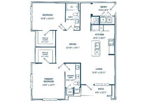 B1 | 2 bed 2 bath | 1301 sq ft