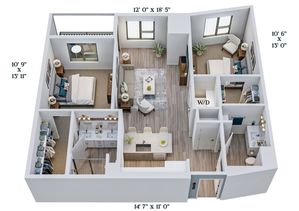 C2b | 2x2 | 1014 sq ft