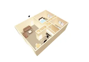 2 Bed 2 Bath 795 SQFT