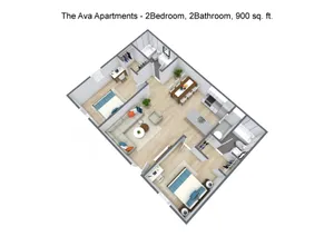 2 Bedroom floorplan