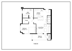 1 bed 1 bath - B