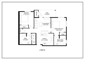 2 bed 2 bath - B
