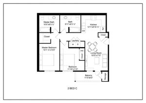 2 bed 2 bath - C