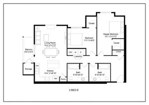 2 bed 2 bath - E