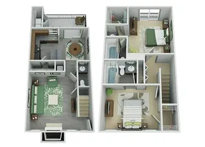 Merlot- Two Bedroom, 1.5 Bath Townhome