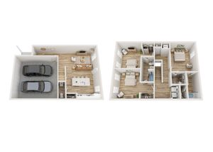 Thomaston floor plan three bedrooms two and half baths