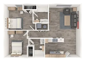 Sparq on Rio Salado 2x2 Floor Plan Image