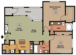 2 Bed / 2 Bath