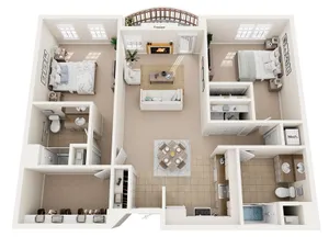 Two Bedroom, Two Bathroom with Fireplace | Liberty Square | Apartments in Sun Prairie, WI