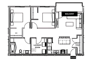 2B - 2 BED - 1025SF