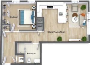 1 BR 1 Bath