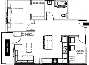 1B - 1 BED - 900SF