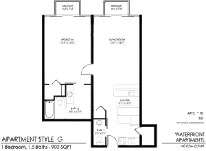 1-Bedroom- G floor plan