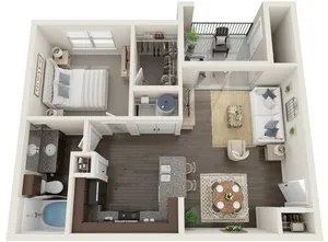 A2 | One Bedroom | One Bathroom | 695 sqft