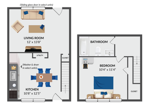 1 Bedroom 1 Bathroom Floor Plan Layout