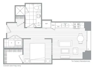 B / Studio / 1 Bath