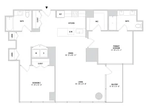 Two Bedroom B-03 - 1258 Sq. Ft. - L45