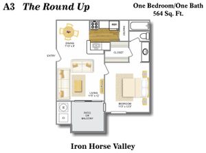 Floor Plan 3 | Apartments North San Antonio | Iron Horse Valley Apartments