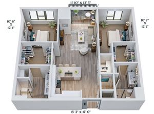 C6 | 2x2 | 1057 sq ft