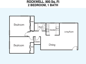 2 Bedrooms 1 Bathroom