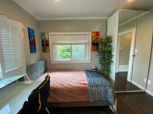 Spacious bedroom with natural light