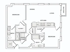 B09 2 bedroom floor plan