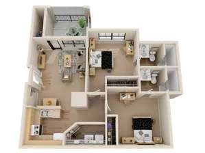 2 Bedroom 2 Bathroom B