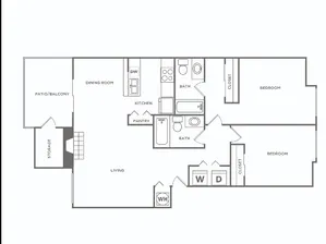 Two Bedroom / Two Bath | 2 bed 2 bath | 1006 sq ft