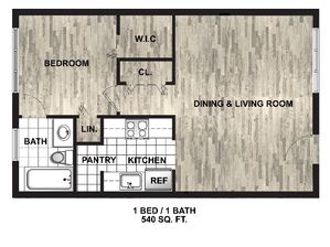 1 Bedroom, 1 Bath