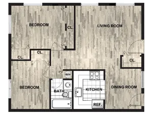 2 Bedroom, 1 Bath