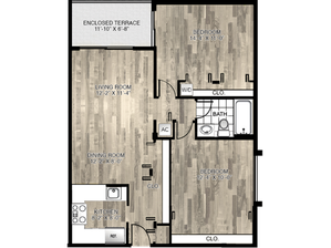 2 Bedrooms, 1 Bathroom