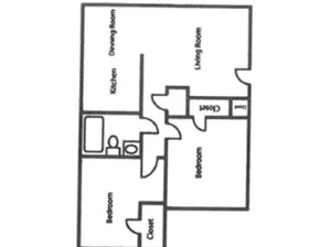 2 bed 1 bath
