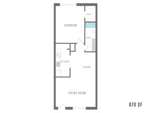 1 Bedroom, 1 Bath 670 SF - Alegria Del Sol