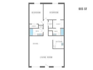 2 Bedroom, 2 Bath 905 SF - Alegria Del Sol