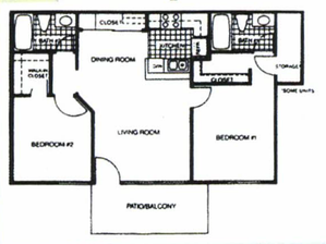 Two Bedrooms Two Bathrooms Floor Plan