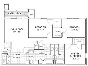 Coryell Crossing 3 Bedroom Floor Plan