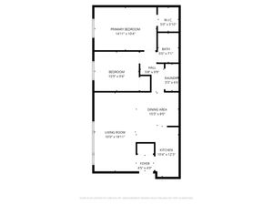 Two Bedroom One Bath Floorplan