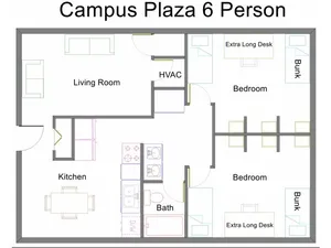 Campus Plaza Apartments - Men's - Campus Plaza 6 Person