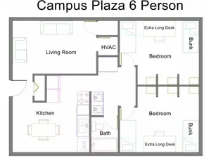 Campus Plaza Apartments - Women's - Campus Plaza 6 Person