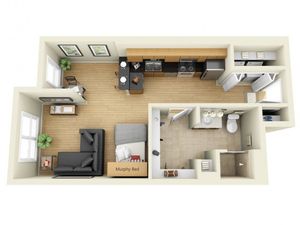 Uptown North - 1 Bedroom 1 Bathroom Studio